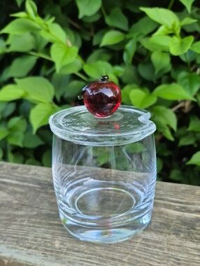 Vintage Art Glass Jam Jar Or Honey Jar